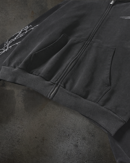 ATHLETIC BARBED ZIPUP (COAL)
