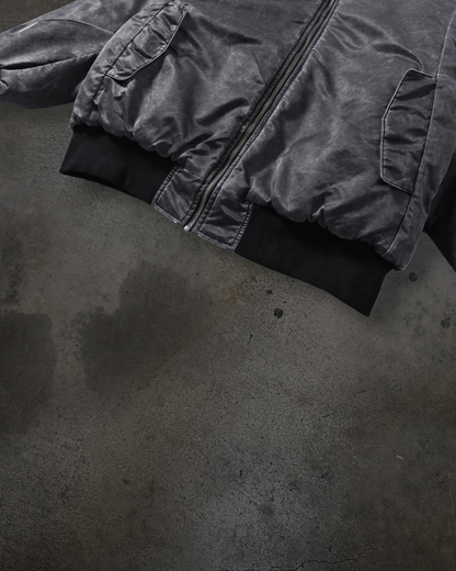 DYED NYLON BOMBER (COAL)
