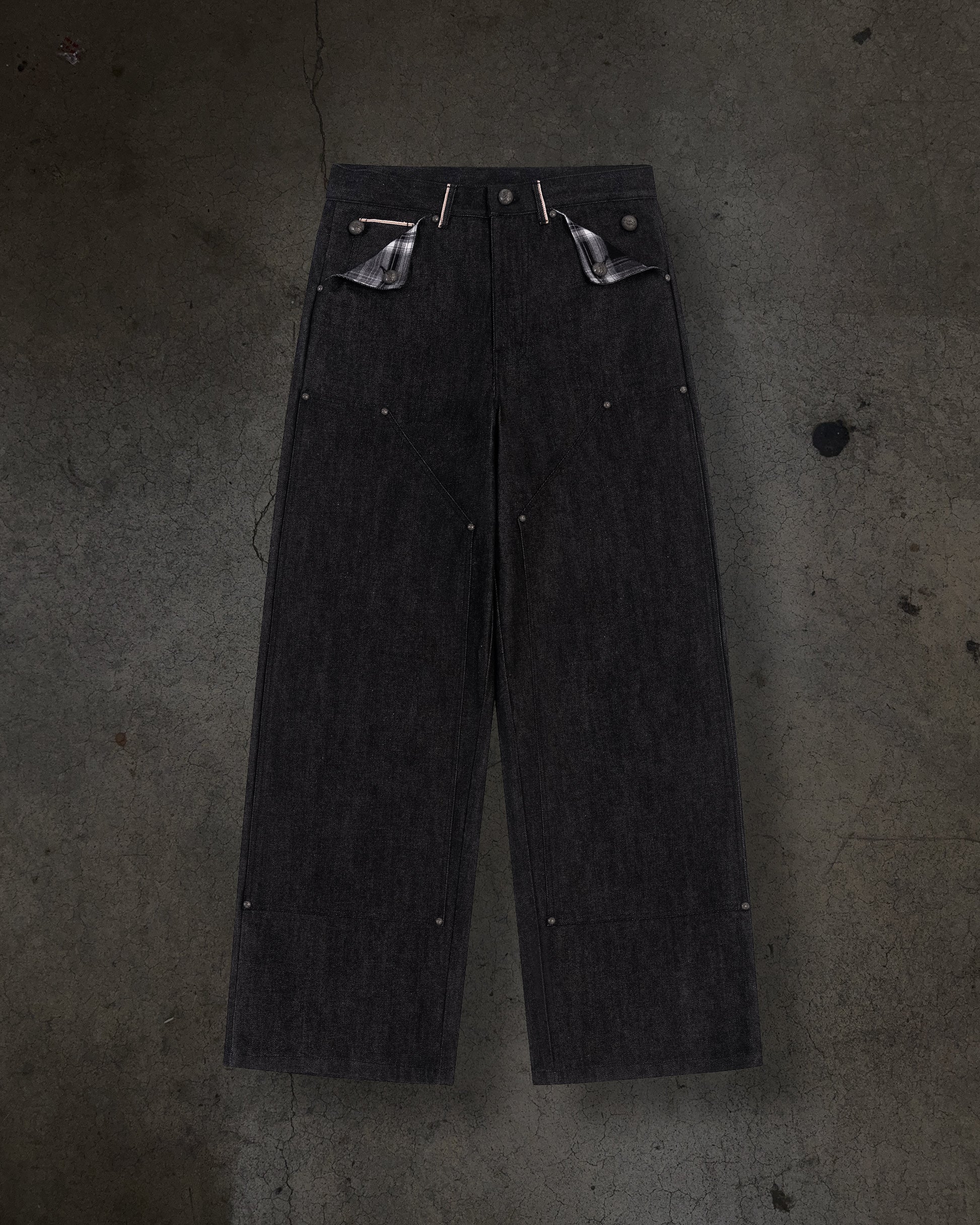JAPANESE SELVEDGE SLUB DOUBLE KNEES (COAL) – ditch