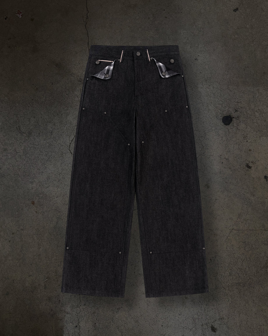 JAPANESE SELVEDGE SLUB DOUBLE KNEES (COAL)