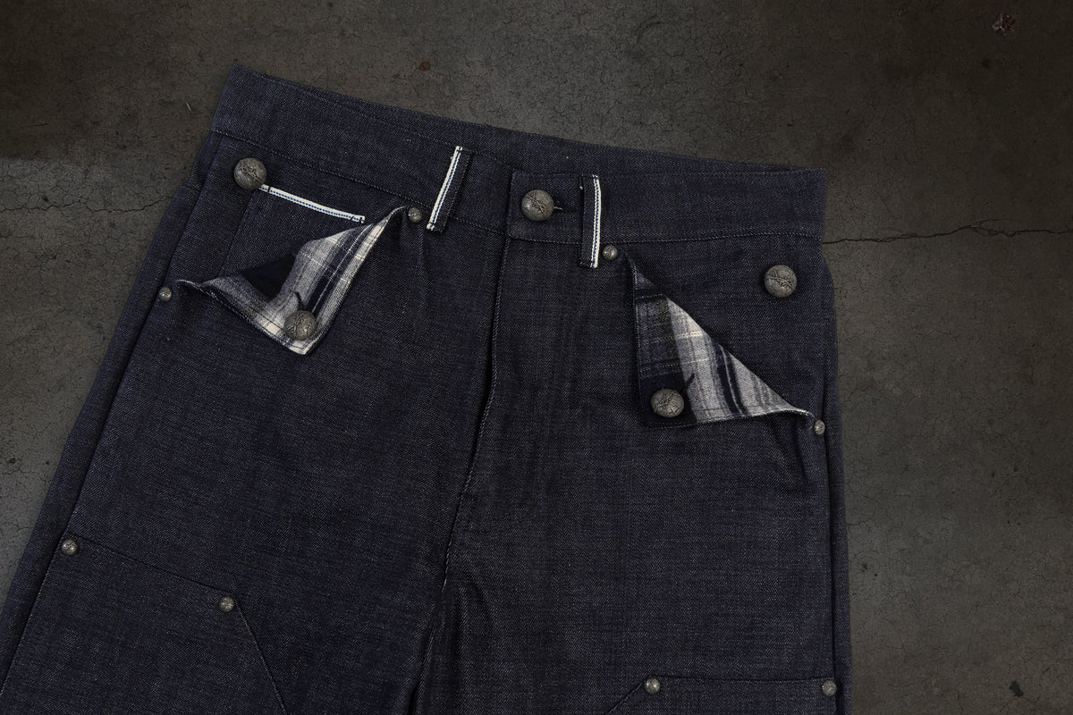 JAPANESE SELVEDGE SLUB DOUBLE KNEES (INDIGO)