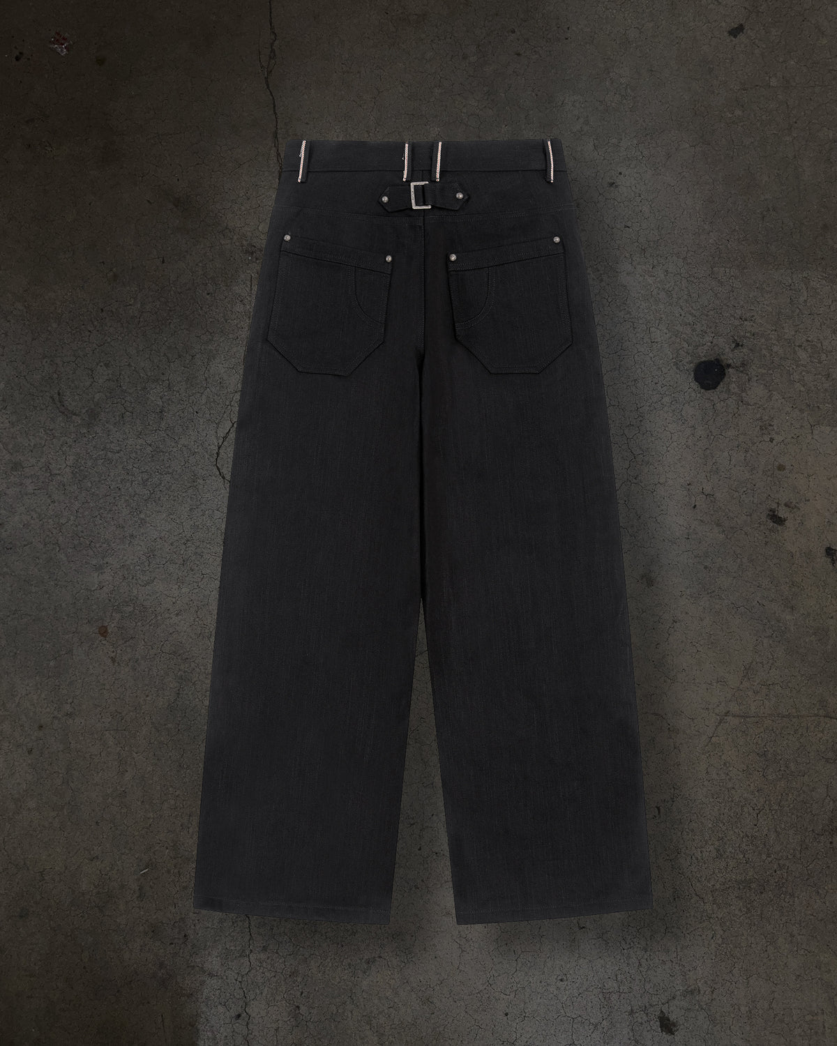 JAPANESE SELVEDGE SLUB DOUBLE KNEES (JET BLACK)