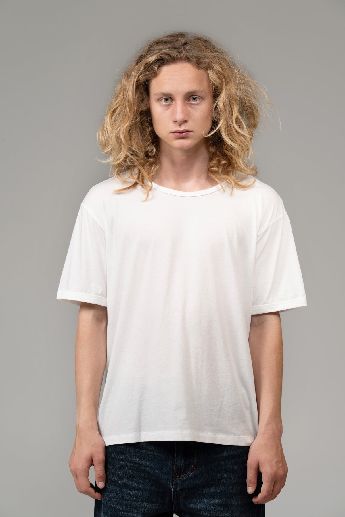 RINGER BLANK TEE (BONE)
