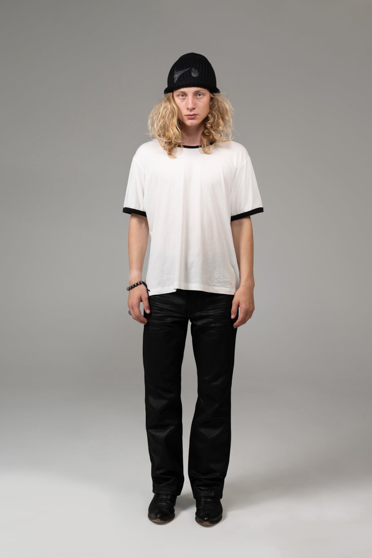 RINGER BLANK TEE (B&W)