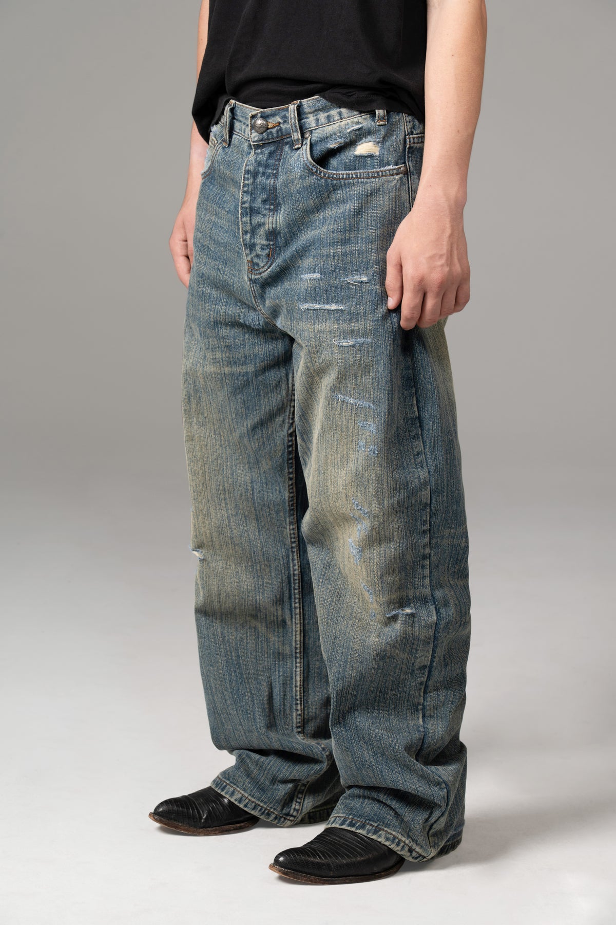 SLUB REPAIRED DENIM (DIRTY WASH)