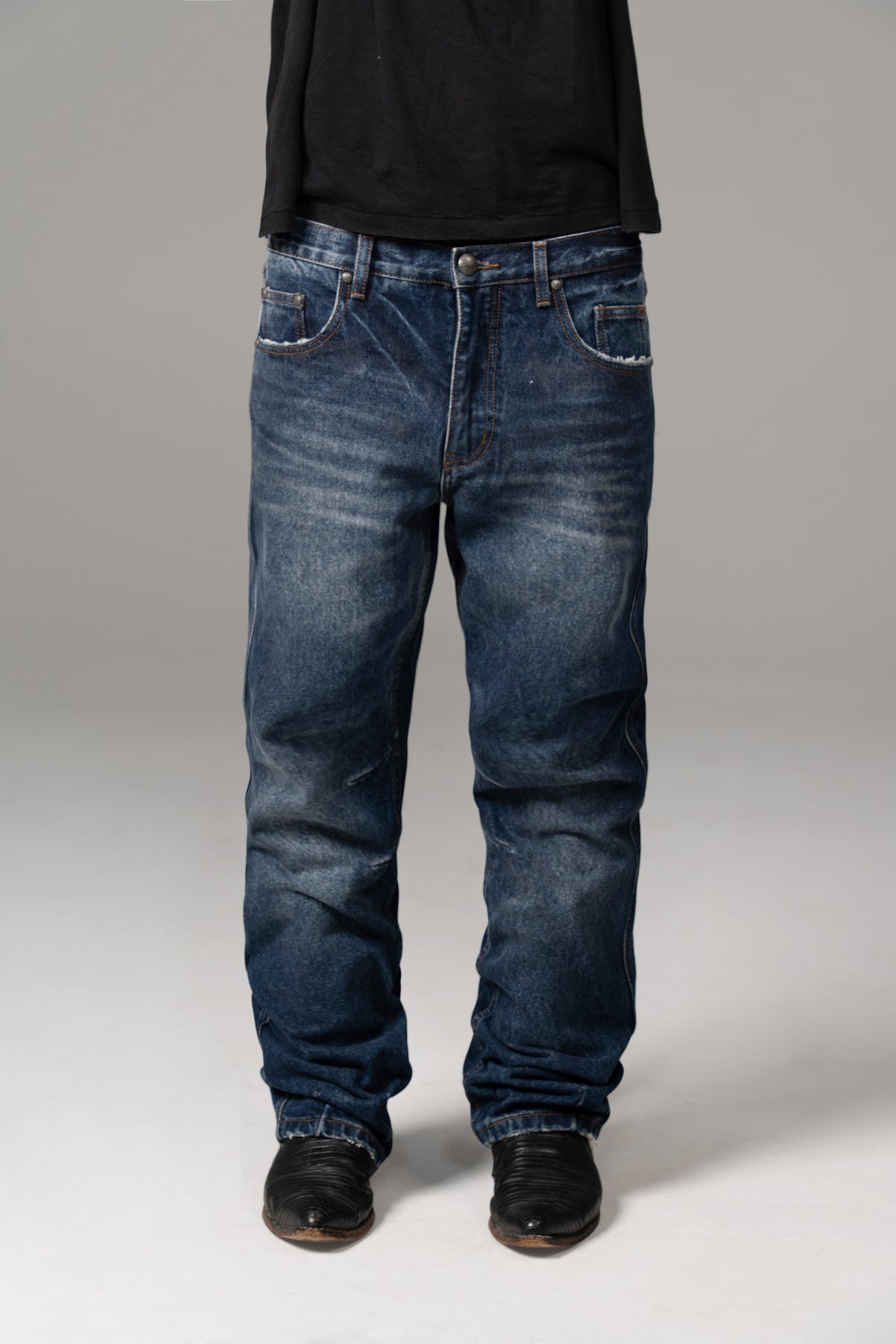 SLIM BOOTCUT COATED DENIM (WAXED BLUE)