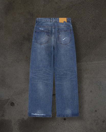 SLUB REPAIRED DENIM (LIGHT WASH)
