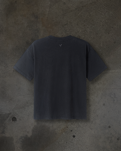 DISTORTED TEXT TEE (COAL)