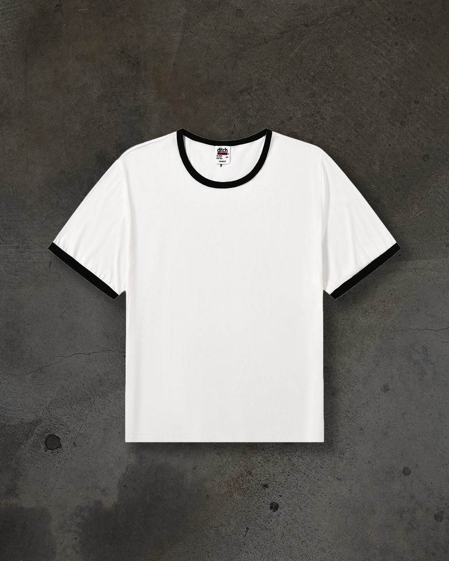 RINGER BLANK TEE (B&W)