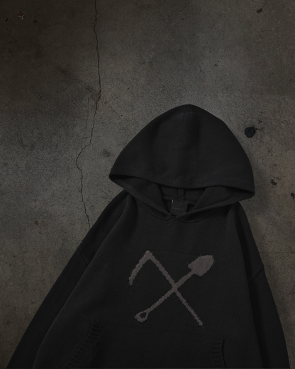 GRAVE DIGGING KNIT HOODIE (NOIR)