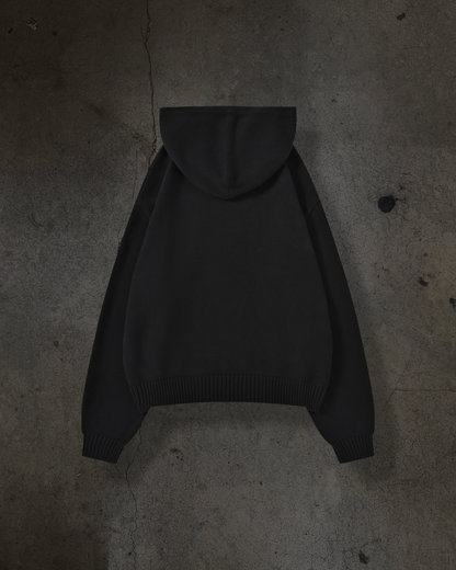 GRAVE DIGGING KNIT HOODIE (NOIR)