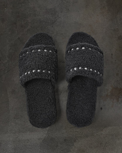 SHEARLING SLIDE (NOIR)