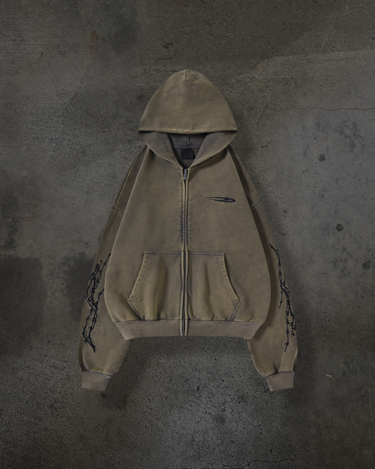 ATHLETIC BARBED ZIPUP (ASH)