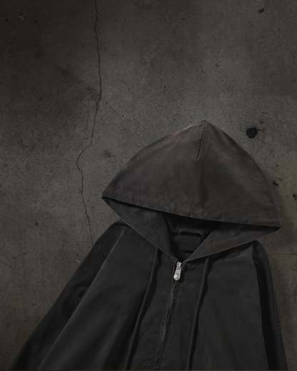 DOUBLE LAYERED CANVAS HOODIE (NOIR)