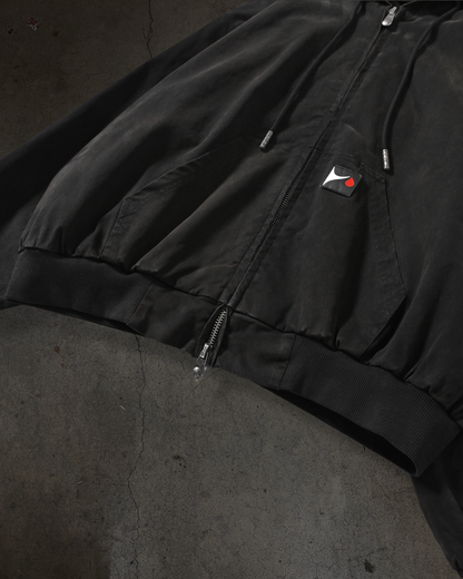 DOUBLE LAYERED CANVAS HOODIE (NOIR)