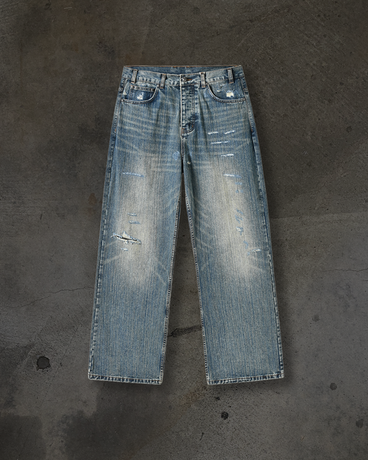 SLUB REPAIRED DENIM (DIRTY WASH)