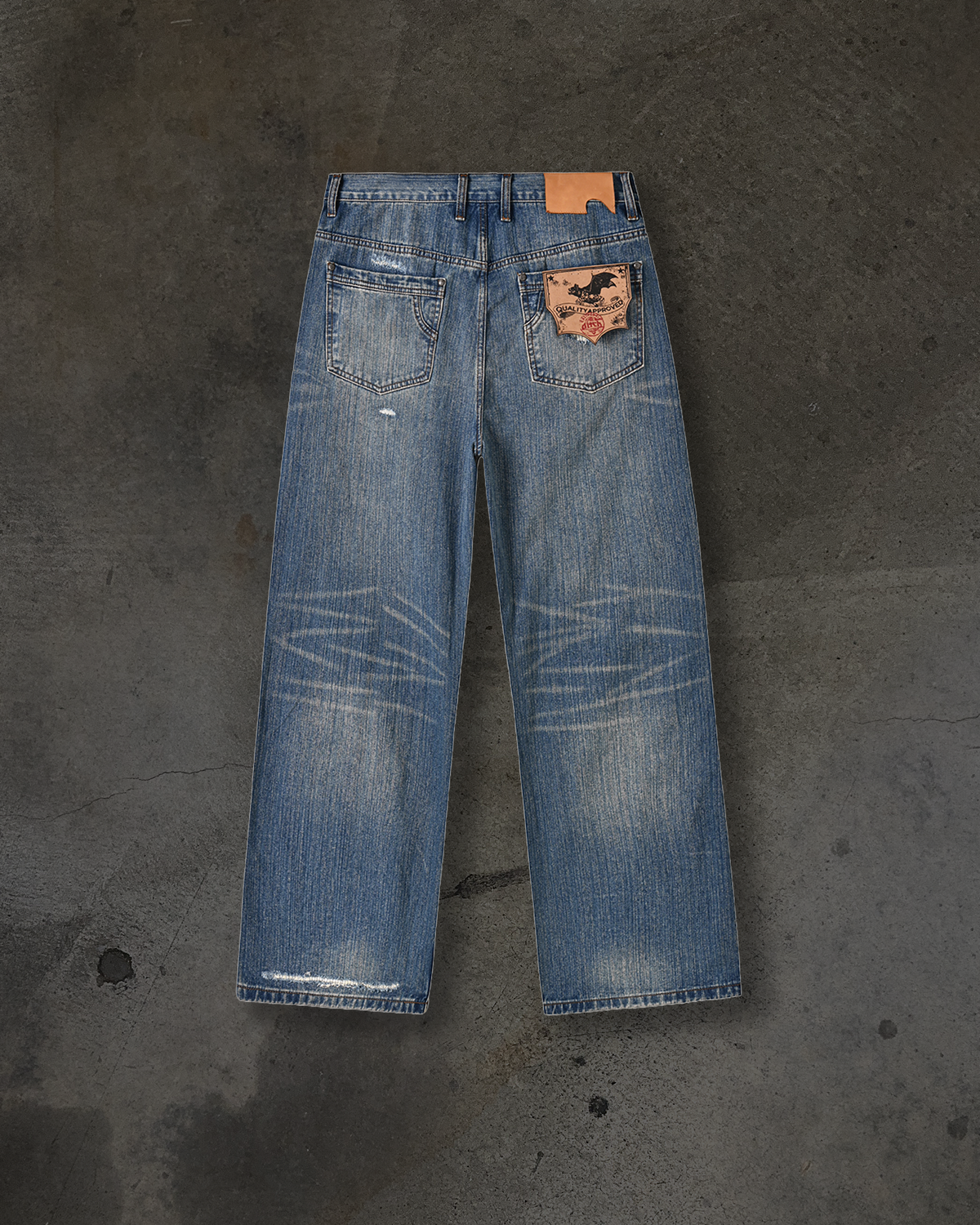 SLUB REPAIRED DENIM (LIGHT WASH)