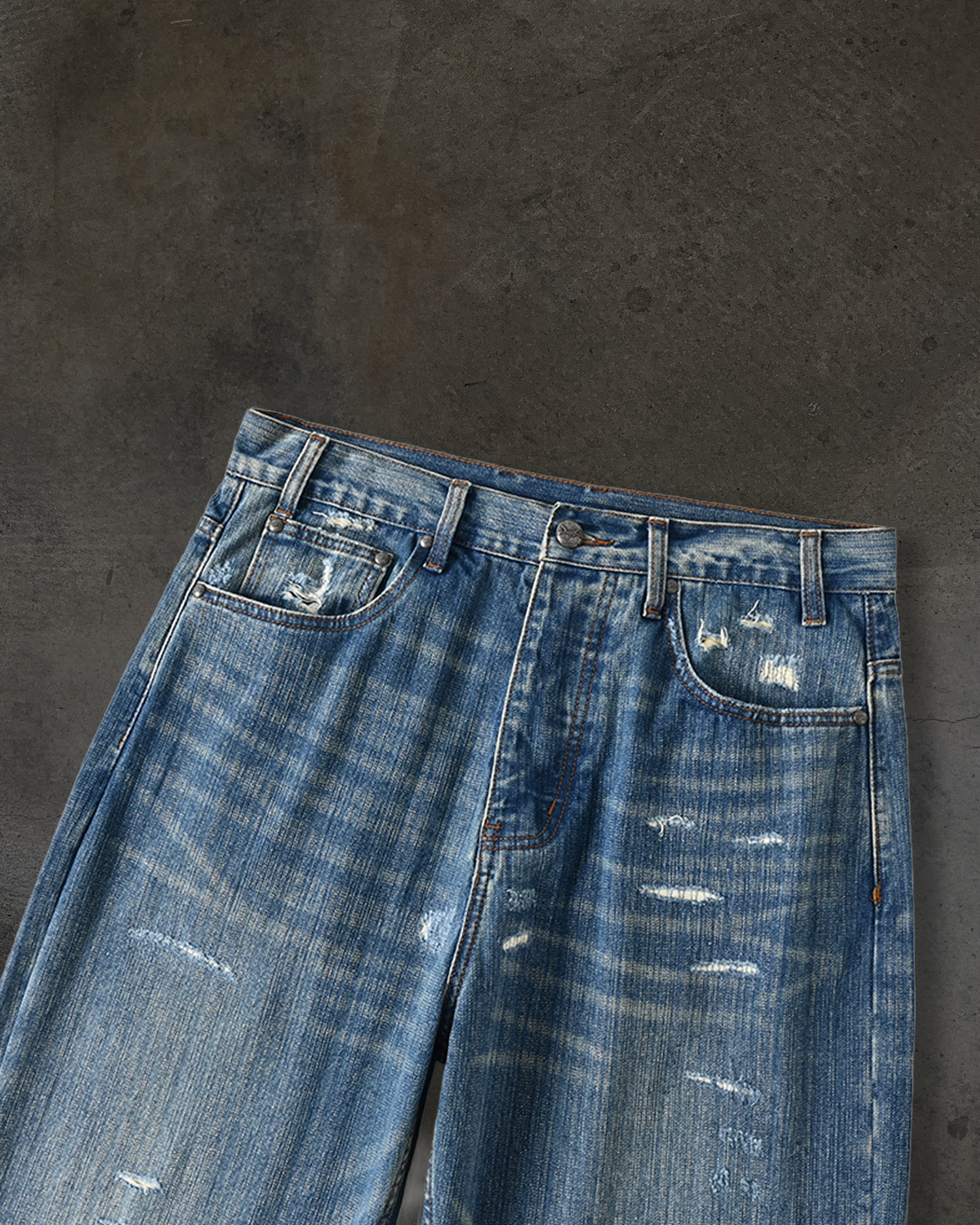 SLUB REPAIRED DENIM (LIGHT WASH)