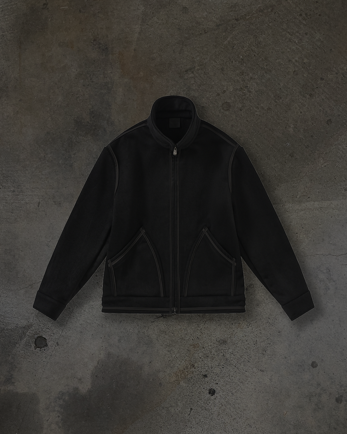 TAPED WOOL COAT (BLK/GREY)