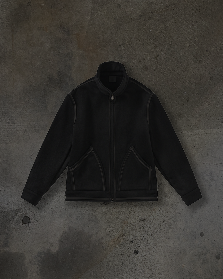 TAPED WOOL COAT (BLK/GREY)