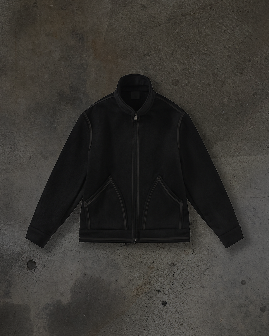 TAPED WOOL COAT (BLK/GREY)