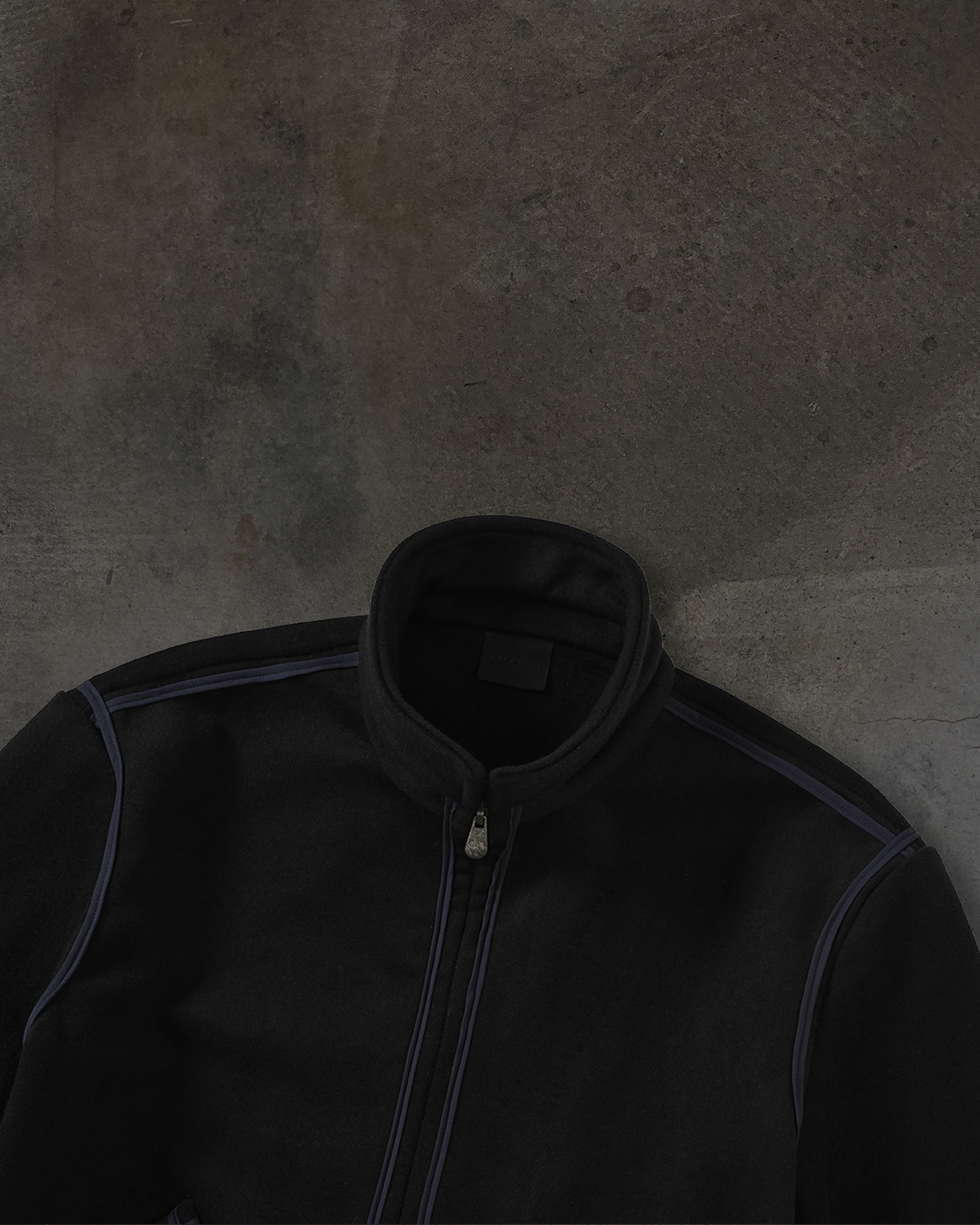 TAPED WOOL COAT (BLK/NAVY)