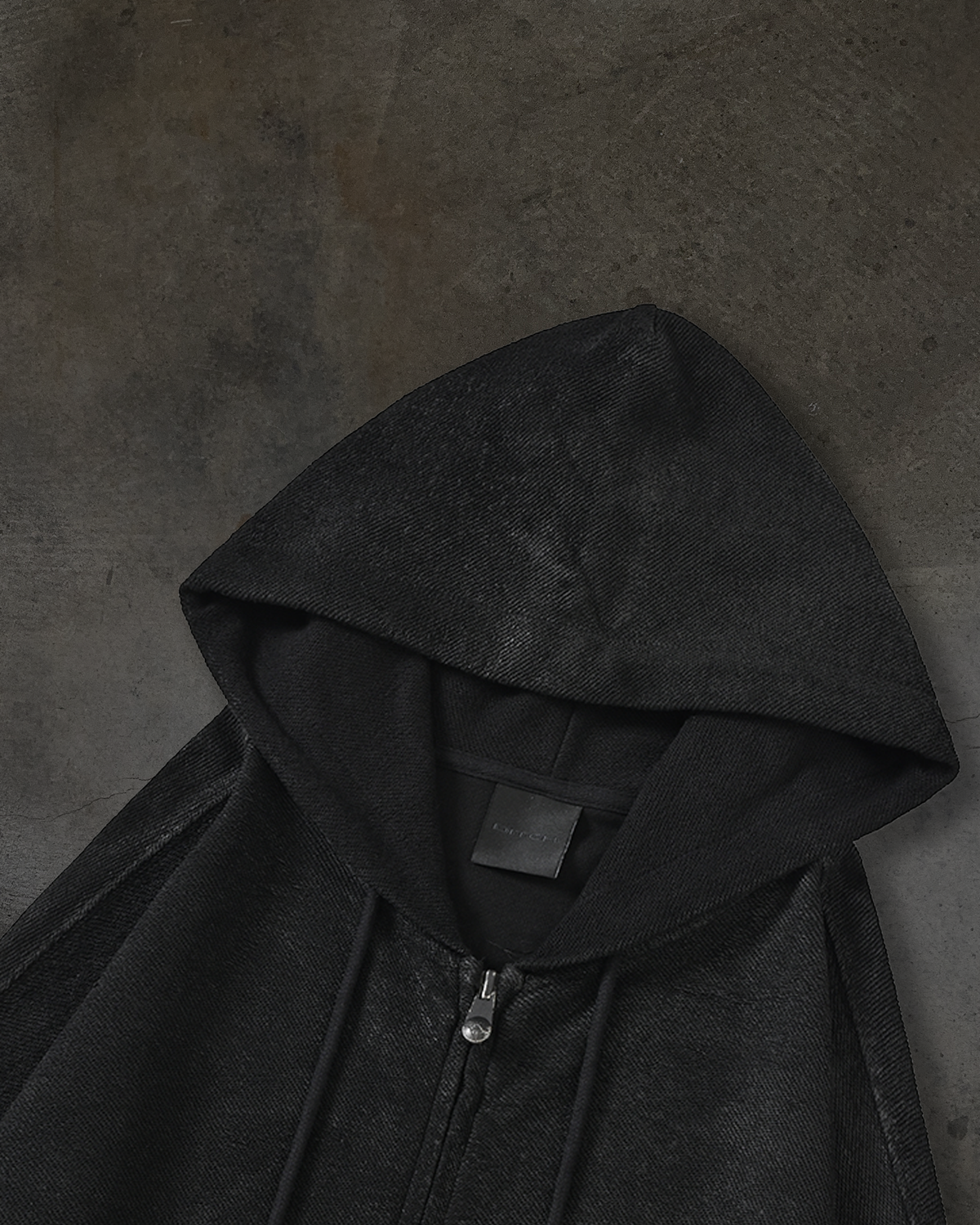 REVERSE COATED ZIPUP (WAXED NOIR)