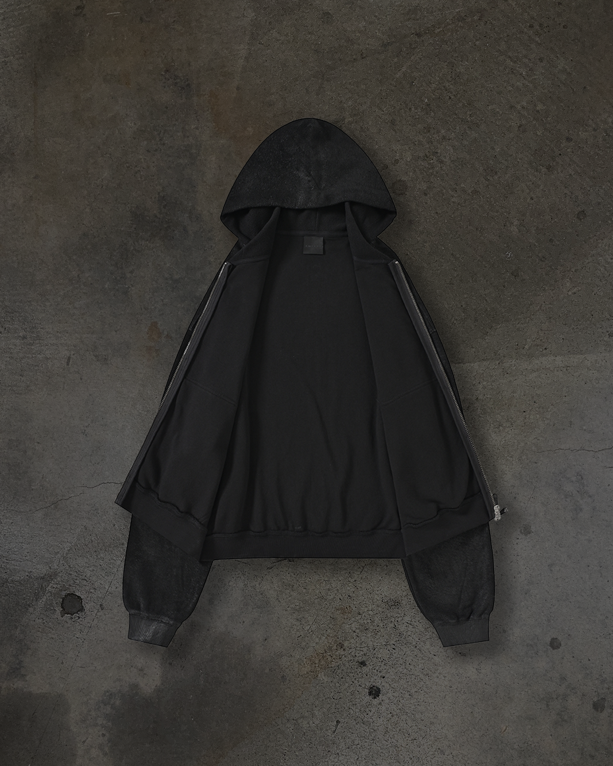 REVERSE COATED ZIPUP (WAXED NOIR)