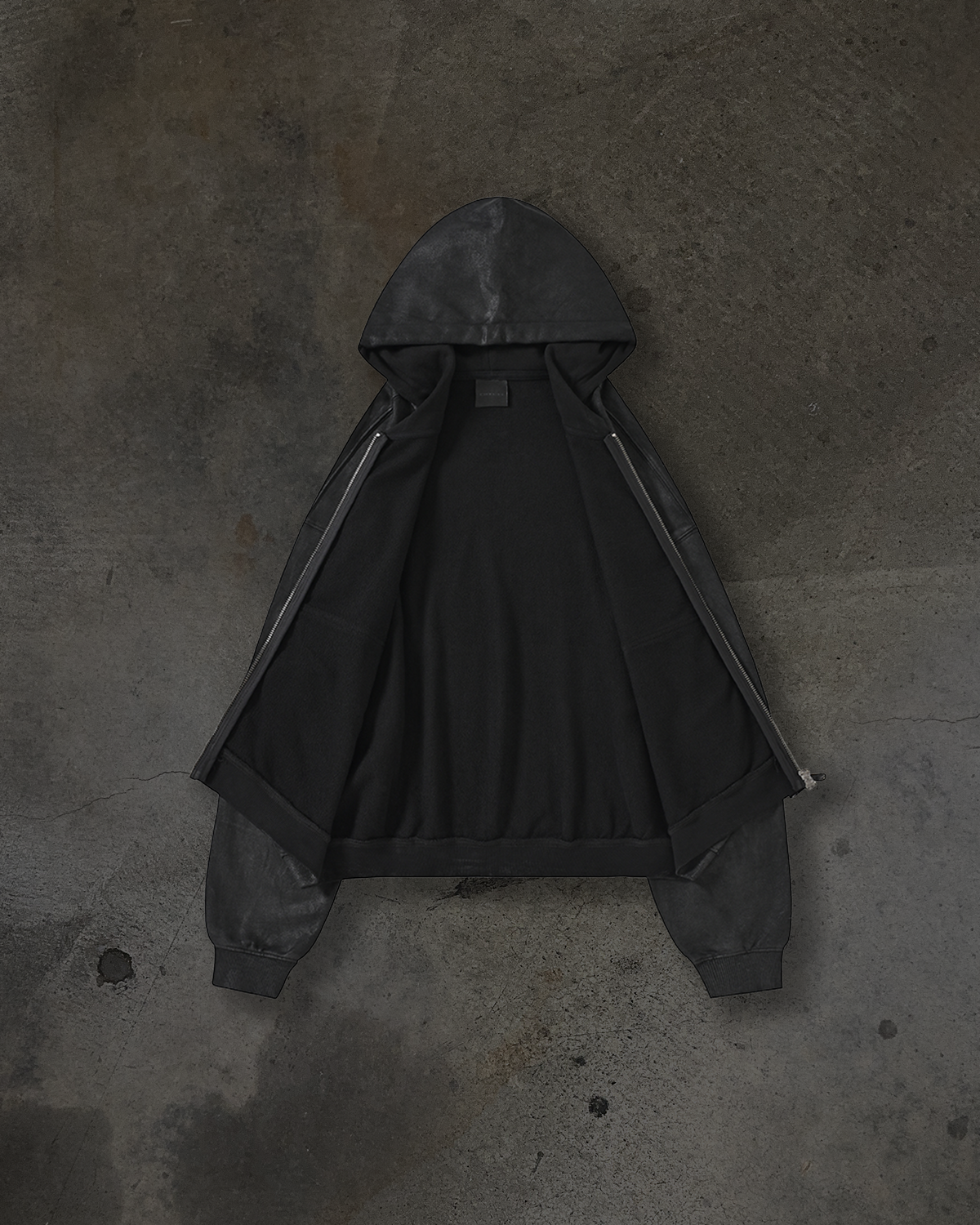 COATED ZIPUP (WAXED NOIR)