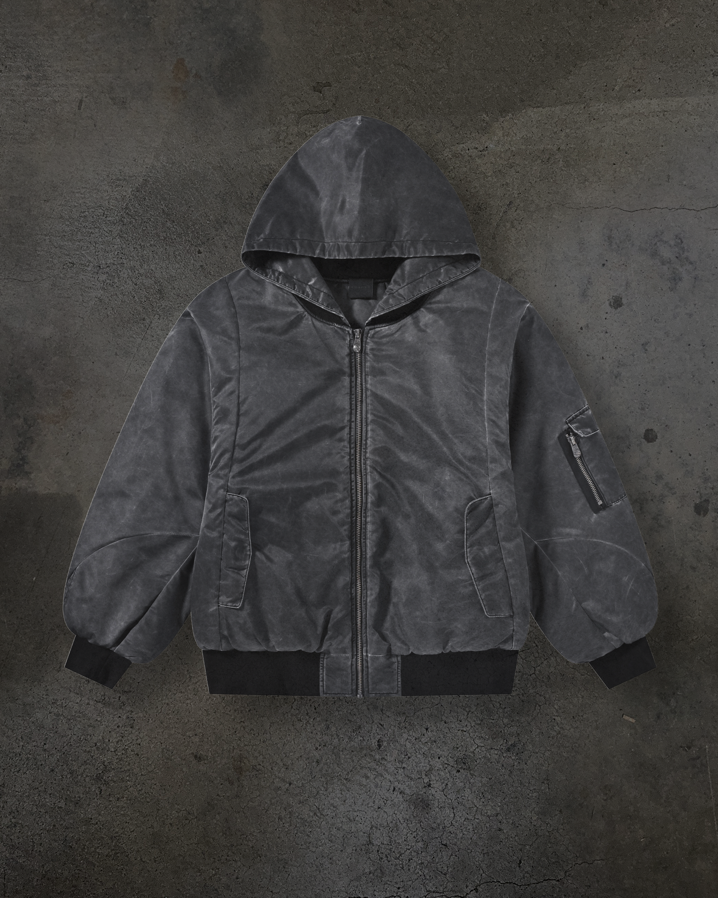 DYED NYLON BOMBER (COAL)