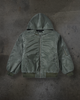 DYED NYLON BOMBER (MILITARY GREEN)
