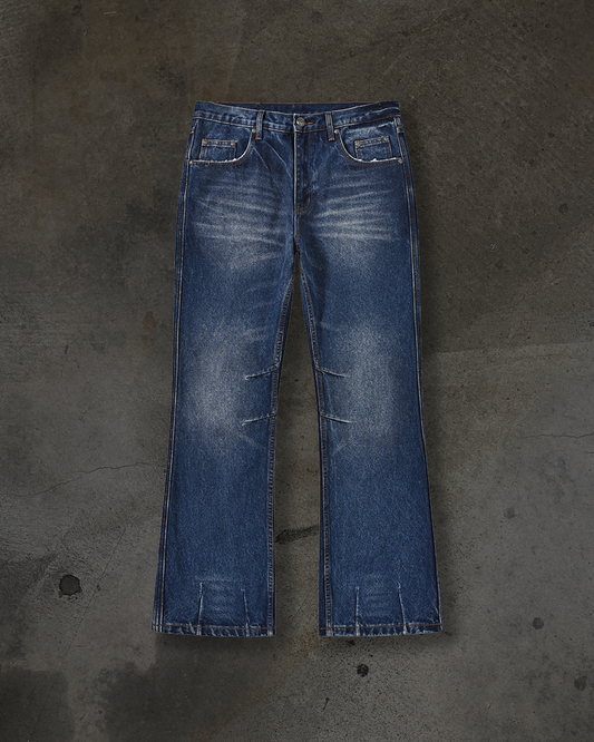 SLIM BOOTCUT COATED DENIM (WAXED BLUE)