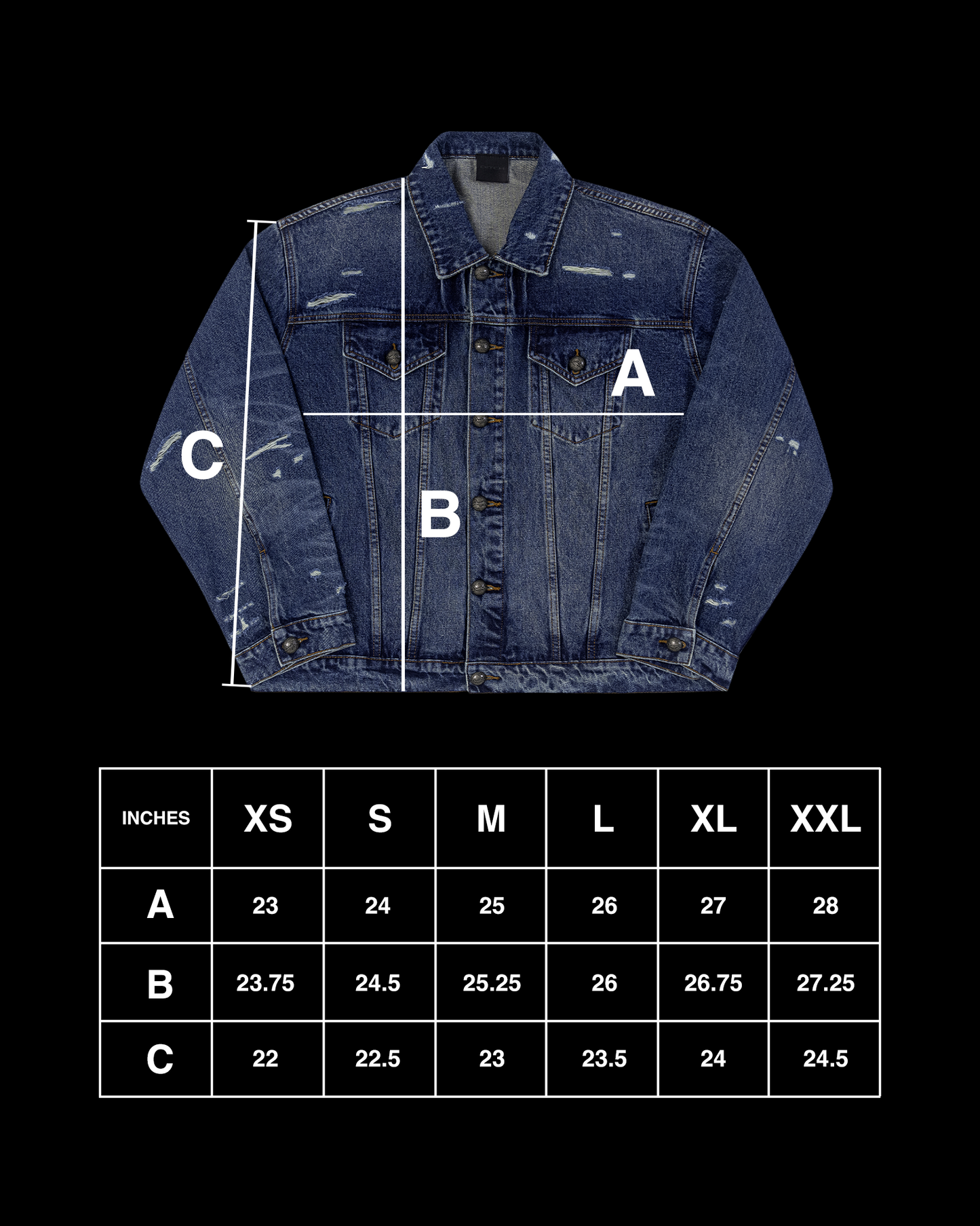 FADED DENIM JACKET (DARK WASH)