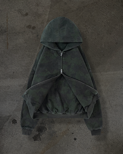 DOUBLE LAYERED BLANK ZIPUP (CAMO)