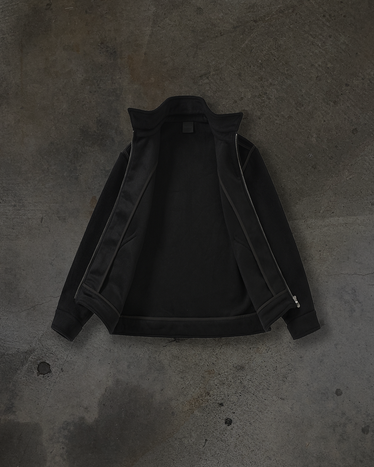 TAPED WOOL COAT (BLK/GREY)