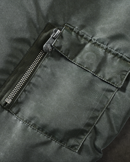 DYED NYLON BOMBER (MILITARY GREEN)