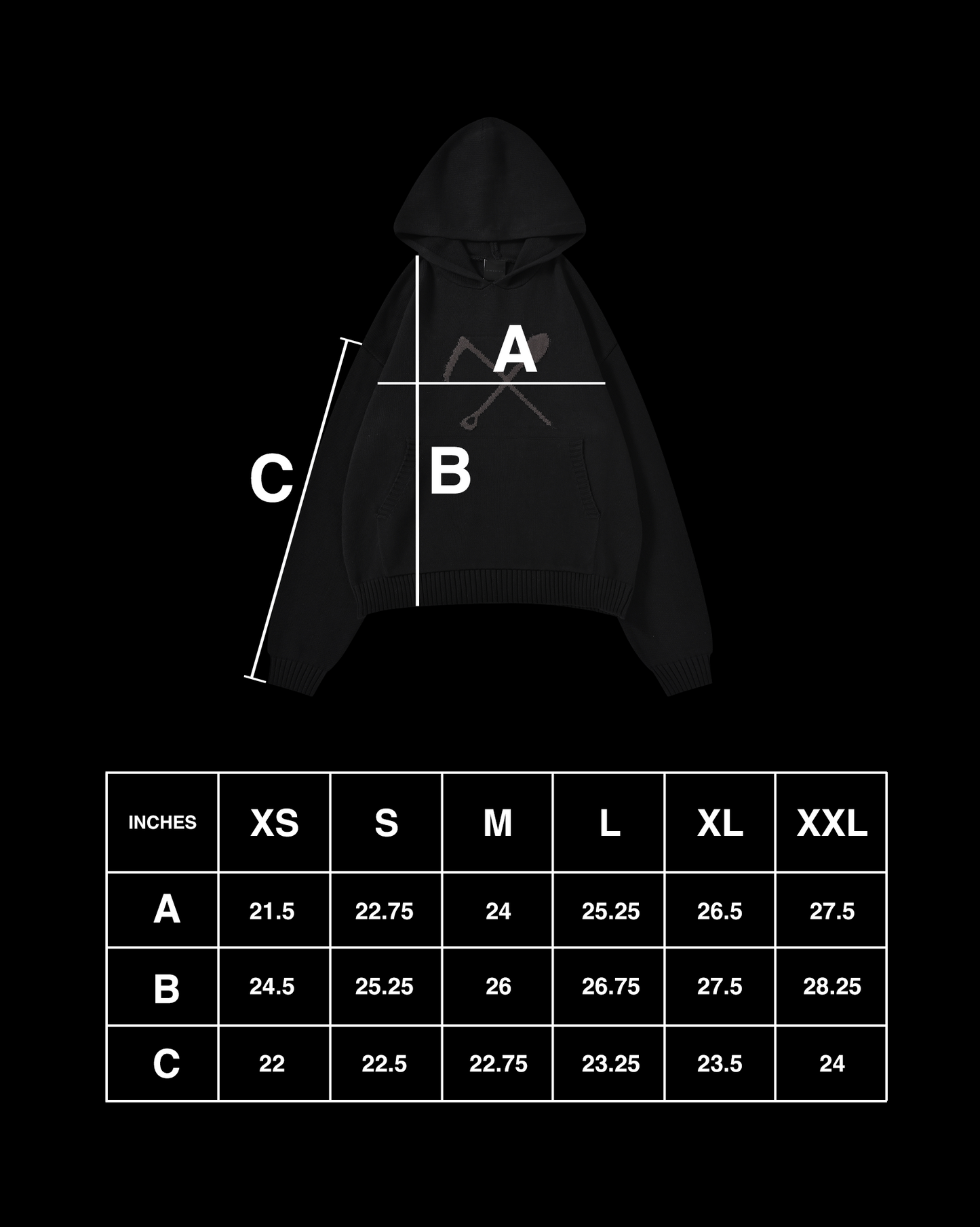 GRAVE DIGGING KNIT HOODIE (NOIR)