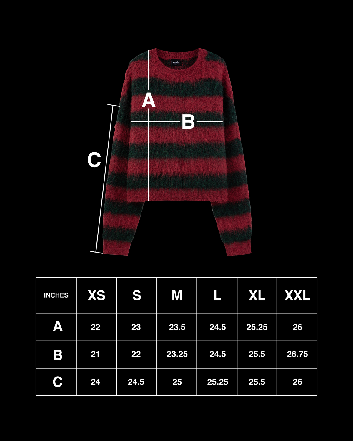 NIGHTMARE MOHAIR (RED/GREEN)