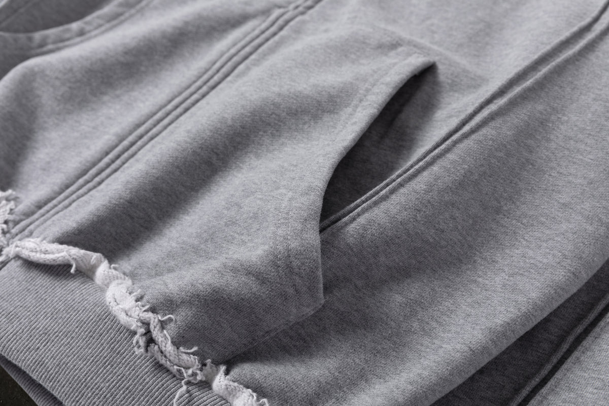 BIKER HOODIE (HEATHER GREY)